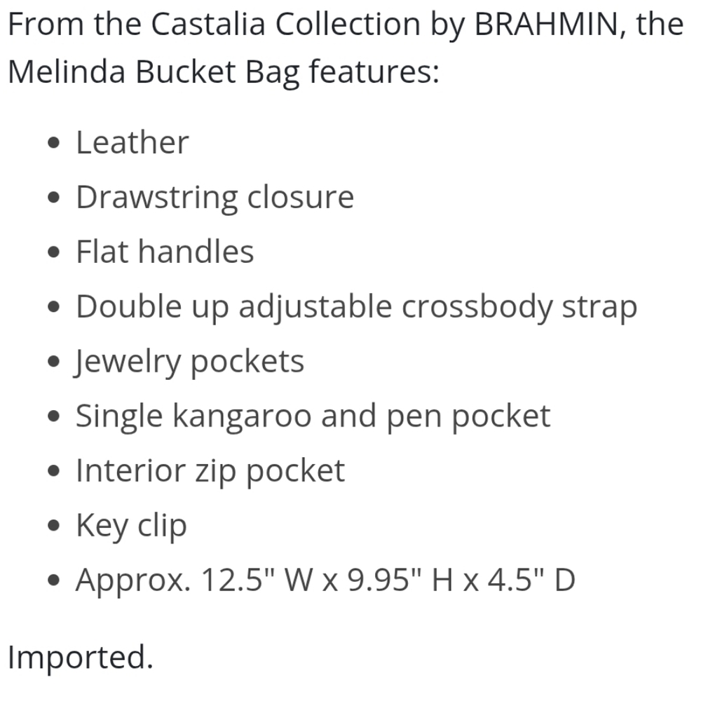 Brahmin Melinda Multi Castalia Bucket Bag - Picture 13 of 13